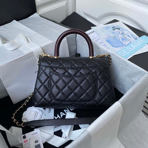 Chanel A92990 Medium Flap Bag With Top Handle Bag Black - Default Title - View 2