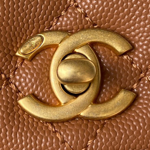 Chanel 23P Medium Flap Bag With Brown Top Handle Bag A92990 Brown - Default Title - View 3