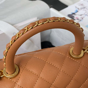 Chanel 23P Medium Flap Bag With Brown Top Handle Bag A92990 Brown - Default Title - View 6
