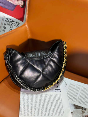 Chanel 24C AS4638 Hobo Bag Lambskin & Gold-Tone Metal Black - Default Title - View 3