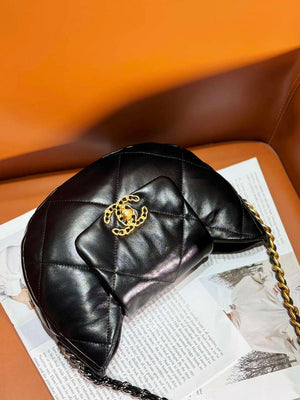 Chanel 24C AS4638 Hobo Bag Lambskin & Gold-Tone Metal Black - Default Title - View 4