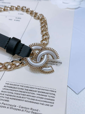 Chanel 24c calfskin Resin white logo buckle pearl and gold metal 1.5cm AA0927 - '--Please Select-- - View 3