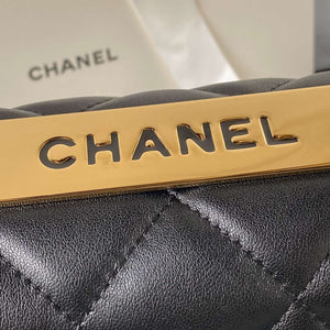 Chanel 24C Trendy CC Flap Bag With Top Handle Lambskin bag A92236 Black Gold - Default Title - View 4