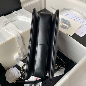 Chanel 24C Trendy CC Flap Bag With Top Handle Lambskin bag A92236 Black Gold - Default Title - View 5
