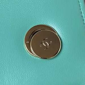 Chanel Trendy 24C Flap Bag With Top Handle Lambskin bag A92236 Blue Gold - Default Title - View 7
