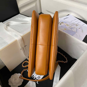 Chanel Trendy 24C Flap Bag With Top Handle Lambskin bag A92236 Orange Gold - Default Title - View 6