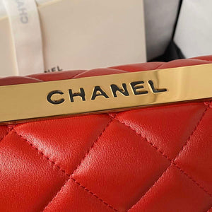 Chanel Trendy 24C Flap Bag With Top Handle Lambskin bag A92236 Red Gold - Default Title - View 4