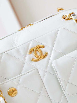 Chanel 24K Bowling Shoulder bowling Bag Gold AS4933 White - Default Title - View 2