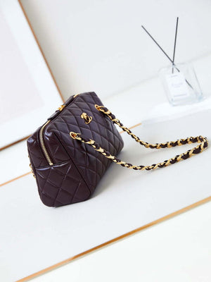 Chanel 24K New Bowling ball waxed Lambskin AS5152 Wine red Gold - Default Title - View 3
