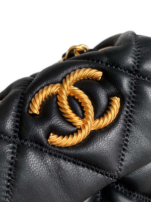 Chanel 24K New Mini Saddle Bag Lambskin AS9981 Black Gold - Default Title - View 6