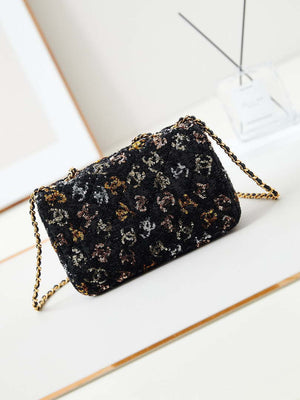 Chanel 24S AS4561 Flap Bag Sequins Gold-Tone Metal Multicolor Black - Default Title - View 5