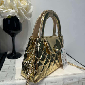 Chanel 25A AS4416 Mini Shopping Bag Mirror Calfskin Gold - Default Title - View 3