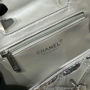 Chanel 25A AS4416 Mini Shopping Bag Mirror Calfskin Silver - Default Title - View 8