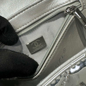 Chanel 25A AS4416 Mini Shopping Bag Mirror Calfskin Silver - Default Title - View 9