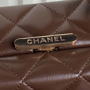 Chanel 25A AS5167 Small box bag Lambskin Dark Brown - Default Title - View 2