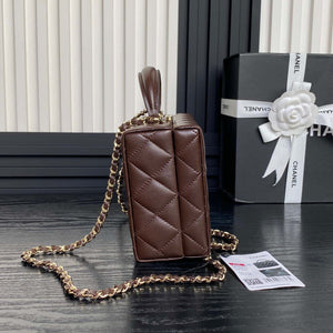 Chanel 25A AS5167 Small box bag Lambskin Dark Brown - Default Title - View 7
