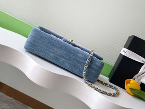 Chanel 25C A01112 Flap Bag Blue and Pink Fabric Printed - Default Title - View 4