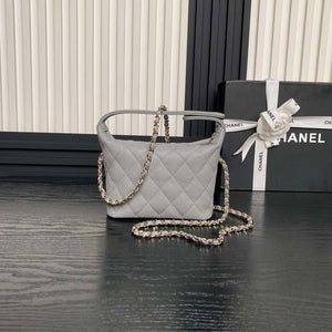 Chanel 25C AP4386 Hobo Grained Calfskin & Gold-Tone Metal Gray - Default Title - View 2