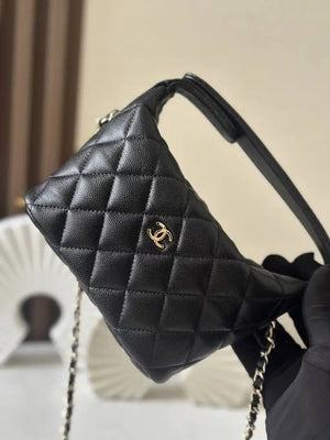 Chanel 25C AP4386 Hobo Grained Calfskin & Gold-Tone Metal Black - Default Title - View 6