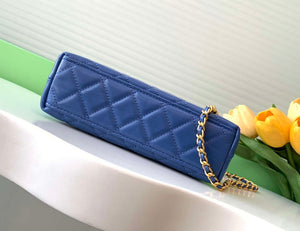 Chanel 25C AS4416 Mini Shopping Bag shiny aged Calfskin Blue - Default Title - View 4
