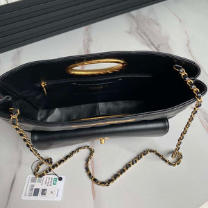 Chanel 25C AS5036 Small Tote Lambskin & Gold-Tone Metal Black - Default Title - View 7