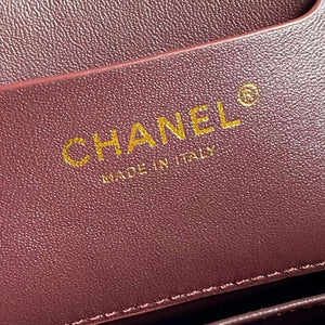 Chanel 25C AS5036 Small Tote Lambskin & Gold-Tone Metal Wine Red - Default Title - View 7