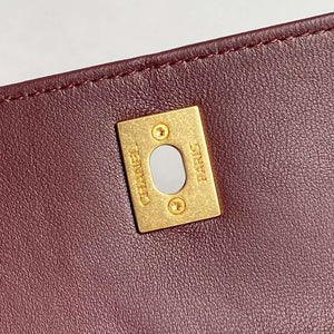Chanel 25C AS5036 Small Tote Lambskin & Gold-Tone Metal Wine Red - Default Title - View 9