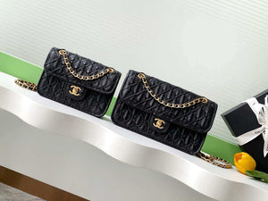 Chanel 25C Mini Flap Bag Metallized Braided Calfskin & Gold-Tone AS4797 Black - Default Title - View 2