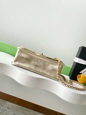 Chanel 25C Flap Bag Metallized Braided Calfskin & Gold-Tone AS4795 Gold - Default Title - View 4