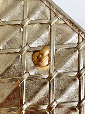 Chanel 25C Flap Bag Metallized Braided Calfskin & Gold-Tone AS4795 Gold - Default Title - View 6
