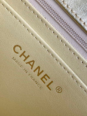 Chanel 25C Mini Flap Bag Metallized Braided Calfskin & Gold-Tone AS4797 Gold - Default Title - View 9