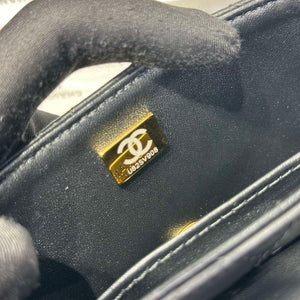 Chanel 25P AS5355 Small Flap Bag With Top Handle Black Lambskin - Default Title - View 9