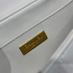 Chanel 25P AS5356 Meduim Flap Bag With Top Handle Gray Lambskin - Default Title - View 9