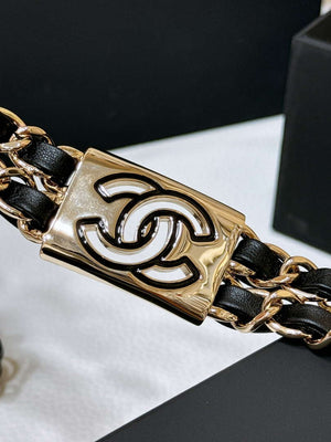 Chanel 25S Chain Belt Metal and Resin Black and White AA0902 - '--Please Select-- - View 2