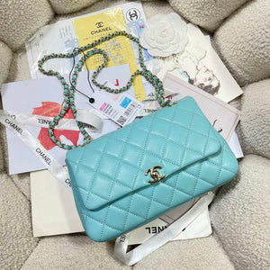 Chanel 25S Flap Blue Lambskin Bag AP5485 gold - Default Title - View 5