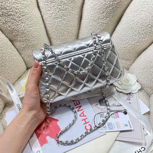 Chanel 25S Flap Silver Lambskin Bag AP5485 Silver - Default Title - View 4
