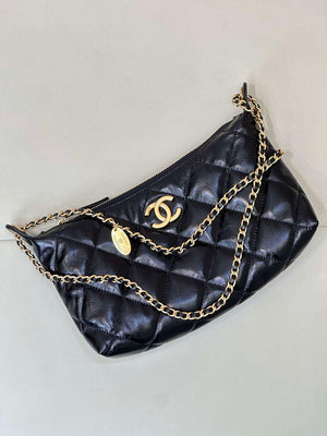 Chanel 25SS AS5528 Hobo Handbag in Lambskin Black - Default Title - View 10