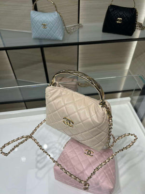 Chanel 25SS Crush With handle box Bag Lambskin AP4591 Apricot - Default Title - View 4