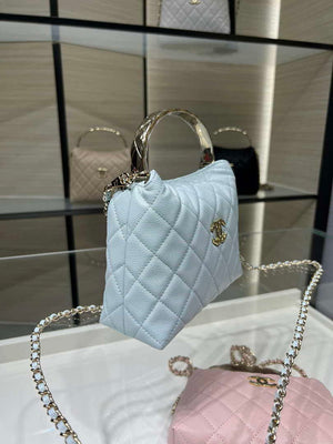 Chanel 25SS Crush With handle box Bag Lambskin AP4591 Blue - Default Title - View 3