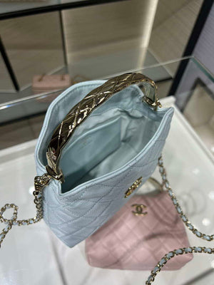 Chanel 25SS Crush With handle box Bag Lambskin AP4591 Blue - Default Title - View 8