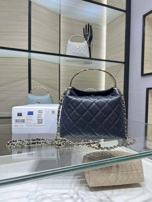 Chanel 25SS Crush With handle box Bag Lambskin AP4591 Navy Blue - Default Title - View 2