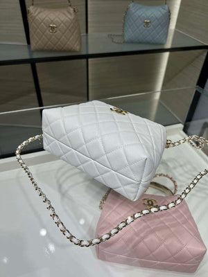 Chanel 25SS Crush With handle box Bag Lambskin AP4591 White - Default Title - View 6