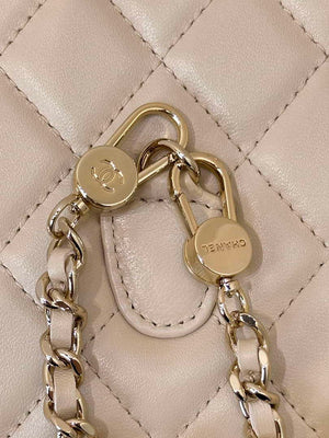 Chanel 25SS Flap Bag Lambskin With Top Handle AS4450 Apricot - Default Title - View 10