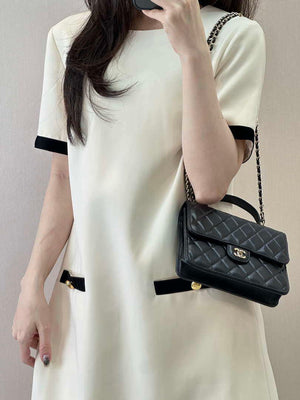 Chanel 25SS Flap Bag Lambskin With Top Handle AS4450 Black - Default Title - View 8