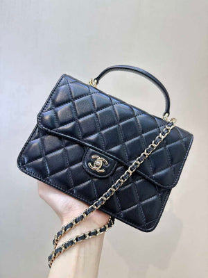 Chanel 25SS Flap Bag Lambskin With Top Handle AS4450 Black - Default Title - View 15