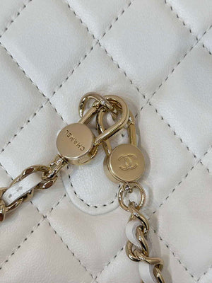 Chanel 25SS Flap Bag Lambskin With Top Handle AS4450 White - Default Title - View 8