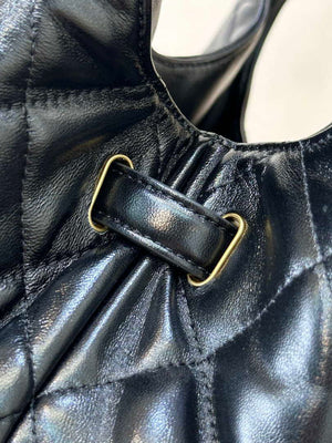 Chanel 25SS Hobo Bag Shiny Lambskin & Gold-Tone Metal AS5411 Black - Default Title - View 2