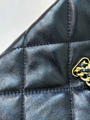 Chanel 25SS Hobo Bag Shiny Lambskin & Gold-Tone Metal AS5411 Black - Default Title - View 7