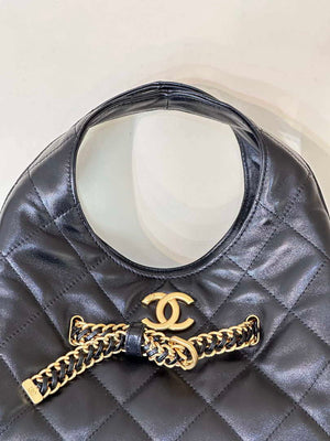 Chanel 25SS Hobo Bag Shiny Lambskin & Gold-Tone Metal AS5411 Black - Default Title - View 13