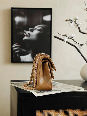 Chanel 26K Flap Classic 11.12 Handbag A01112 Lambskin Tan - Default Title - View 3